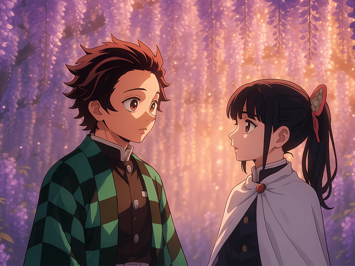 Anime jigsaw puzzles laid out on a table